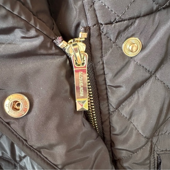 NWOT Michael Kors Womens Quilted Black Jacket Size Small Chain Link Lining - Picture 5 of 6